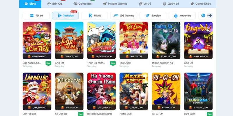 Giao diện của sảnh nổ hũ 8LIVE